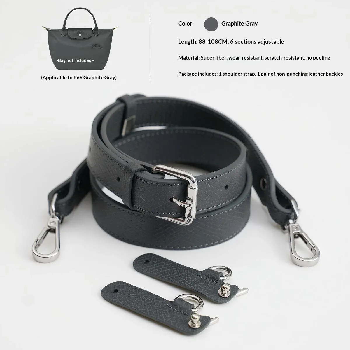 bandoulière en cuir pour sac longchamp s/m, kit de conversion de bandoulière en cuir durable pour sacs bandoulière pour femmes