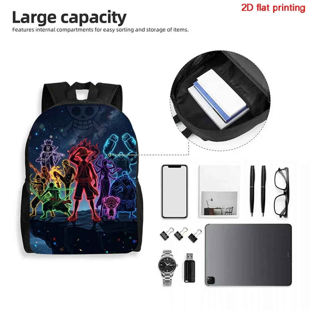 sac à dos mochila one piece de 15 pouces, sac à dos d'école léger unisexe pour garçons et filles de 6 à 10 ans, sac à dos de voyage décontracté