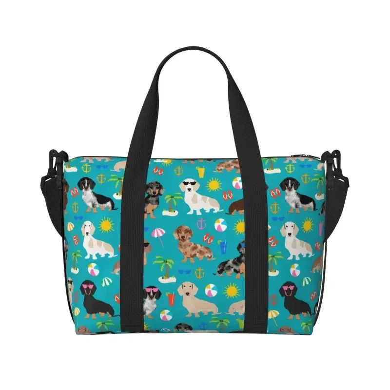 sac de sport personnalisé durable unisexe, sacs de voyage mignons, grands sacs d'entraînement, sac de week-end, sac de nuit, salle de sport, chiens teckel