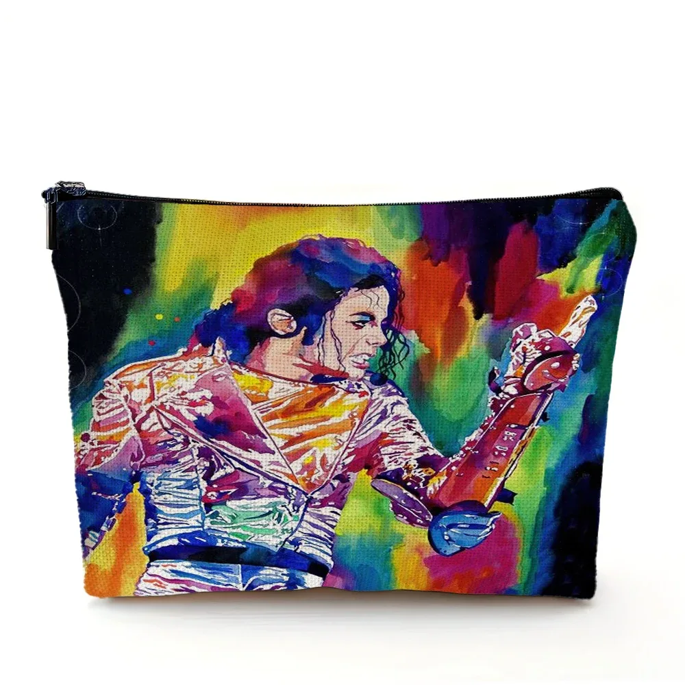super star michael jackson sac cosmétique double impression sacs de maquillage femmes sac à main de mariage dame organisateur de voyage portefeuille enfant