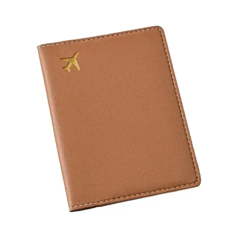 porte-passeport en cuir pu pour femmes et hommes, clip multifonctionnel pour billet d'avion, portefeuille et étui pour carte d'identité, 1pc