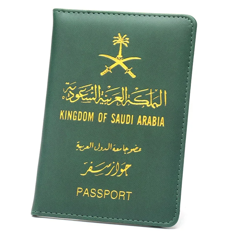 étui vert pour passeport d'arabie saoudite, portefeuille de voyage fin et léger, porte-documents de voyage