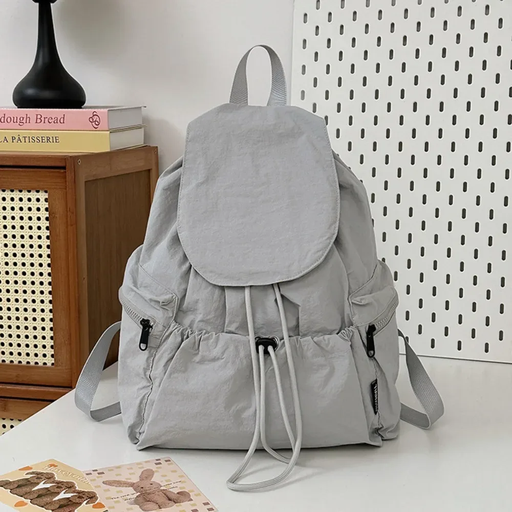 sac à dos de voyage léger et tendance, style coréen, imperméable, à cordon de serrage, grande capacité, en nylon, pour étudiants et adolescents