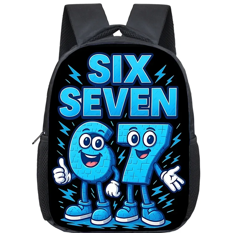sac à dos orthopédique pour enfants, motif dessin animé, pour la maternelle, pour filles et garçons, avec les chiffres amusants 6 et 7, mochila meme 6 7