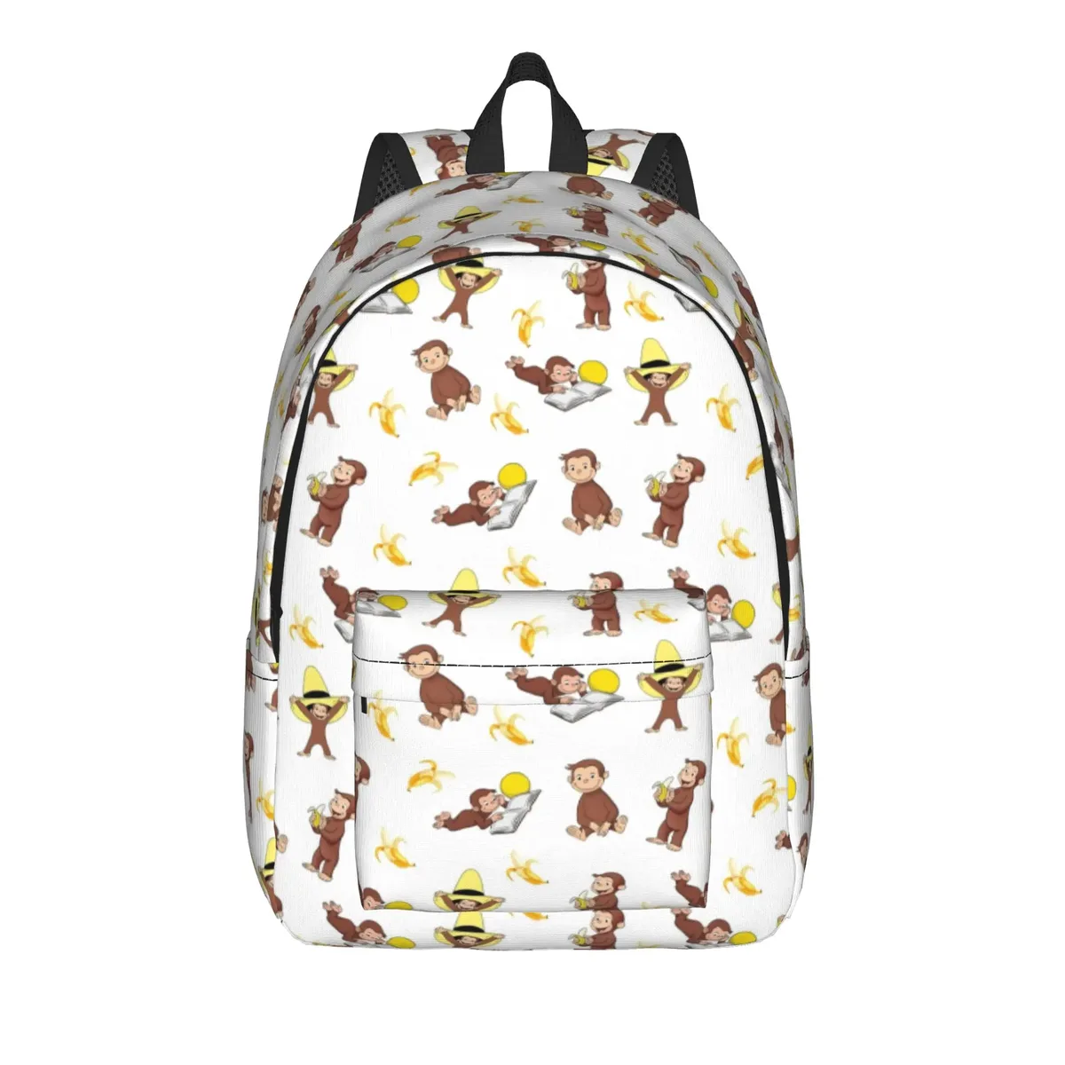 sac à dos curious george en toile pour hommes et femmes, sac à dos mignon pour étudiants, randonnée, voyage, collège, durable
