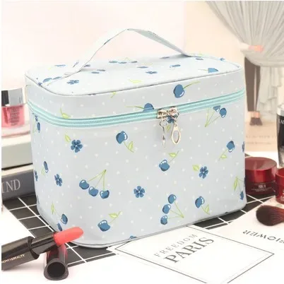 sac de maquillage en toile imperméable pour femmes, organiseur de cosmétiques portable pour les voyages, pochette de rangement pour articles de toilette mignonne