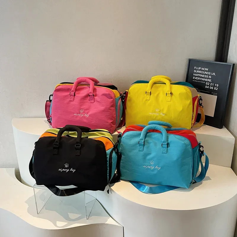 sac de voyage multi-couleurs tendance coréenne pour femmes, sac de rangement léger pour la natation en plein air, la gym, le fitness et les étudiants