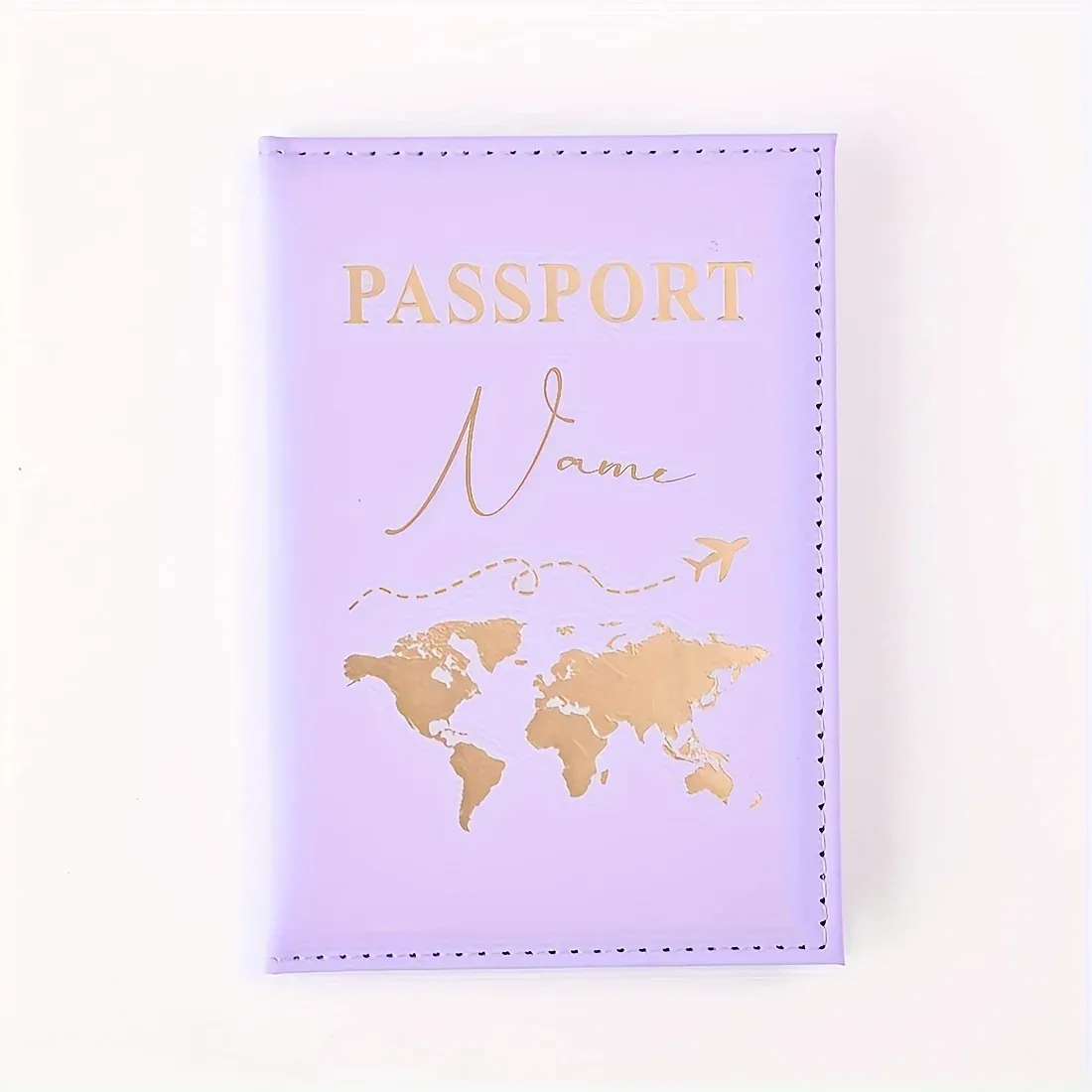 porte-passeport personnalisé - nom/texte personnalisé avec design carte du monde, organisateur de voyage à ouverture facile pour passeport