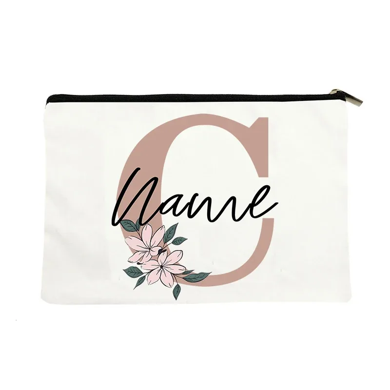 trousse de toilette personnalisée avec nom, impression de lettres, essentiels de voyage pour enfants, trousse à crayons pour l'école et le bureau, cadeau pour enseignant
