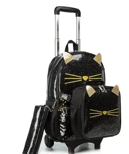 sac à dos d'école à roulettes sac d'école avec roulettes sac cartable enfants école sac à dos roulant pour filles sac de chariot d'école
