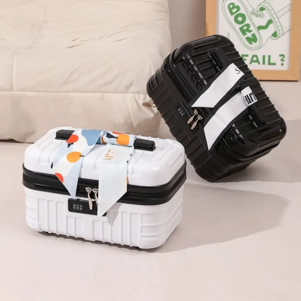 trousse de toilette portable 17 pouces, mini-valise élégante, sac de rangement durable et étanche pour cosmétiques, sac à main pour femme