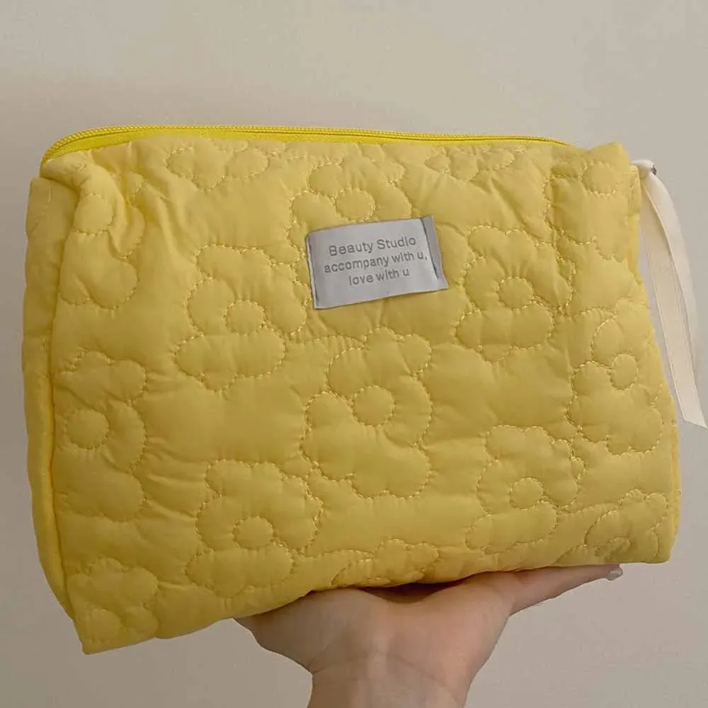 sac à cosmétiques à motif de fleurs douces, emballage de maquillage portable, présentoir, organisateur de rangement, grande capacité, pochette de lavage de voyage pour femmes