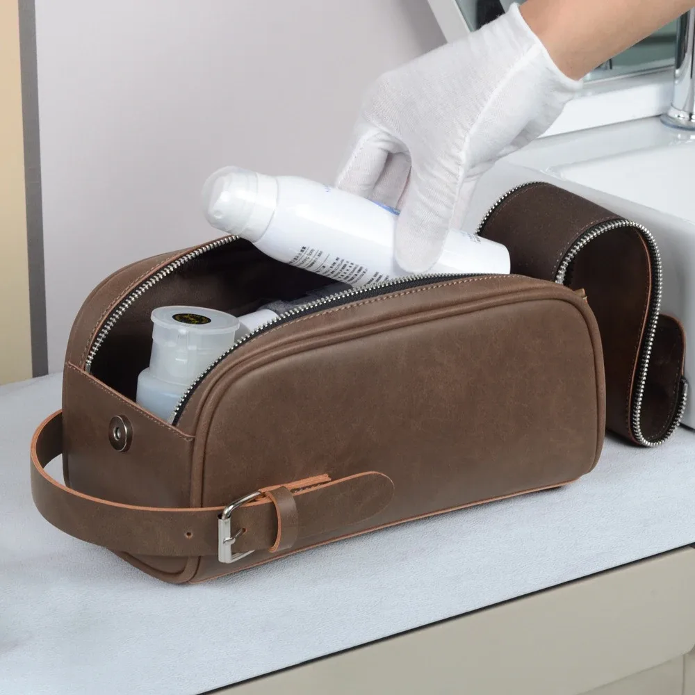 trousse de toilette imperméable de grande capacité, style rétro, personnalisable avec nom, sac de rangement pour maquillage, indispensable pour les voyages