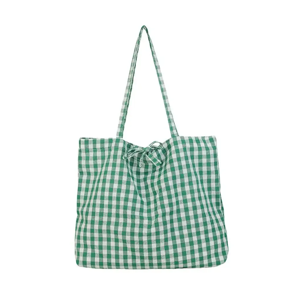 sac fourre-tout à carreaux de grande capacité, sac à bandoulière léger en nylon à carreaux, sac à main classique à carreaux pour femmes, étudiantes et voyages