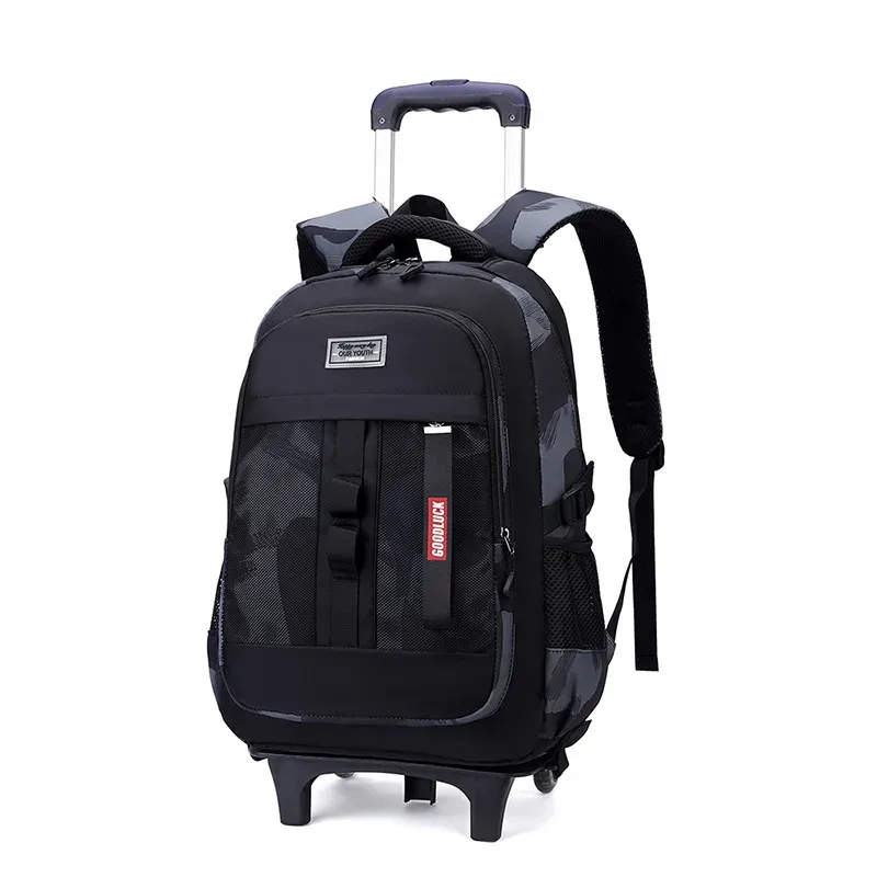 sac de chariot d'école pour adolescents garçon enfants étudiant sac à dos roulant sac d'école avec roues sac à dos à roulettes de voyage sacs de livre