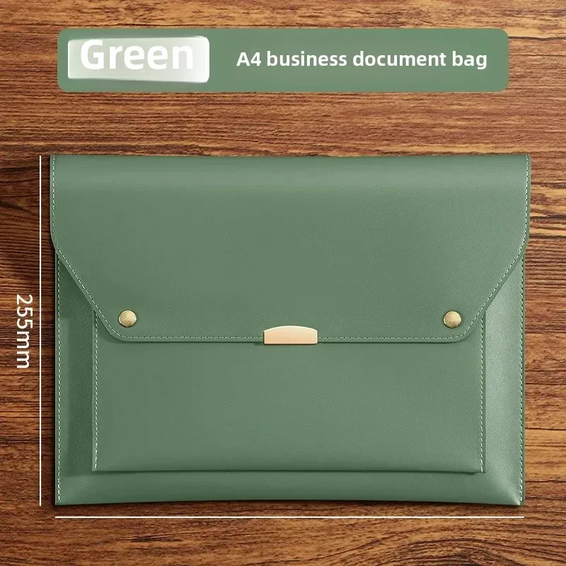 nouveau 2025 bureau d'affaires magnétique en cuir fichier sac document mallette de rangement étanche papier sac archives fournitures de bureau