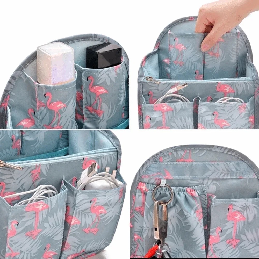 sac de rangement multi-poches pour sac à dos, doublure intérieure multifonctionnelle, sac de rangement pour accessoires de voyage, compartiment de tri.