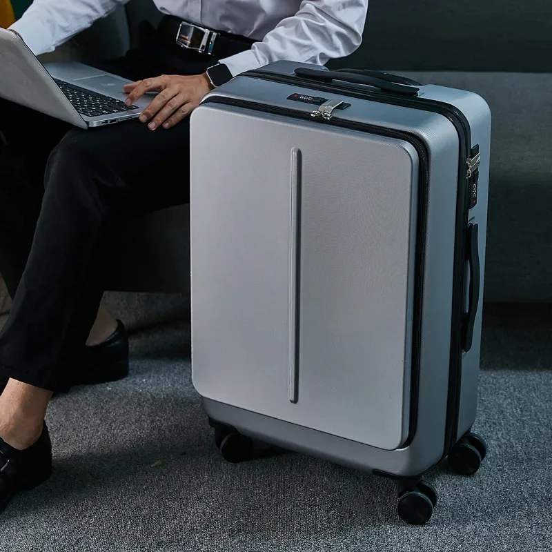 valise à roulettes avec sac pour ordinateur portable pour homme, voyage d'affaires, roue universelle, chariot, boîte pc, bagage à roulettes, nouveau, 20 po, 24 po