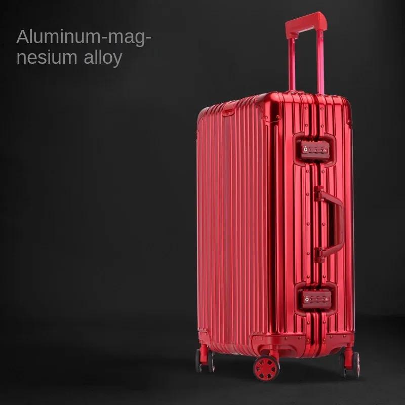 valise de voyage à cadre en aluminium épaissi 22/24/26/29 pouces, valise de 20 pouces, cabine de voyage, boîtier de chariot avec mot de passe en métal