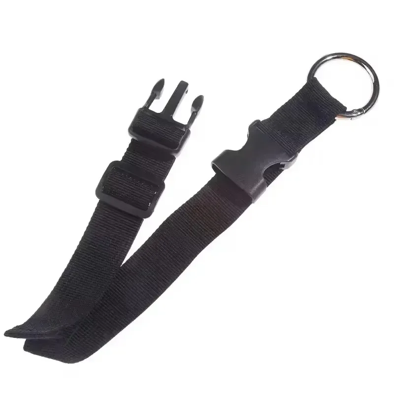 sangle de fixation pour bagages en nylon noir, boucle en alliage de zinc robuste, ceinture de suspension pour valise avec crochet externe pour les voyages à l'aéroport