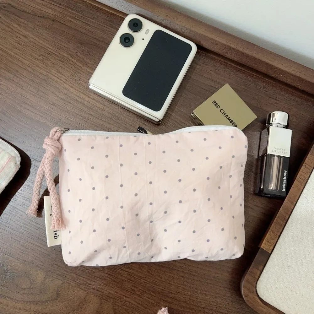 sac de maquillage portable rayé rose pour femmes, sac cosmétique multifonctionnel portable, mini porte-monnaie pour clés, cadeau