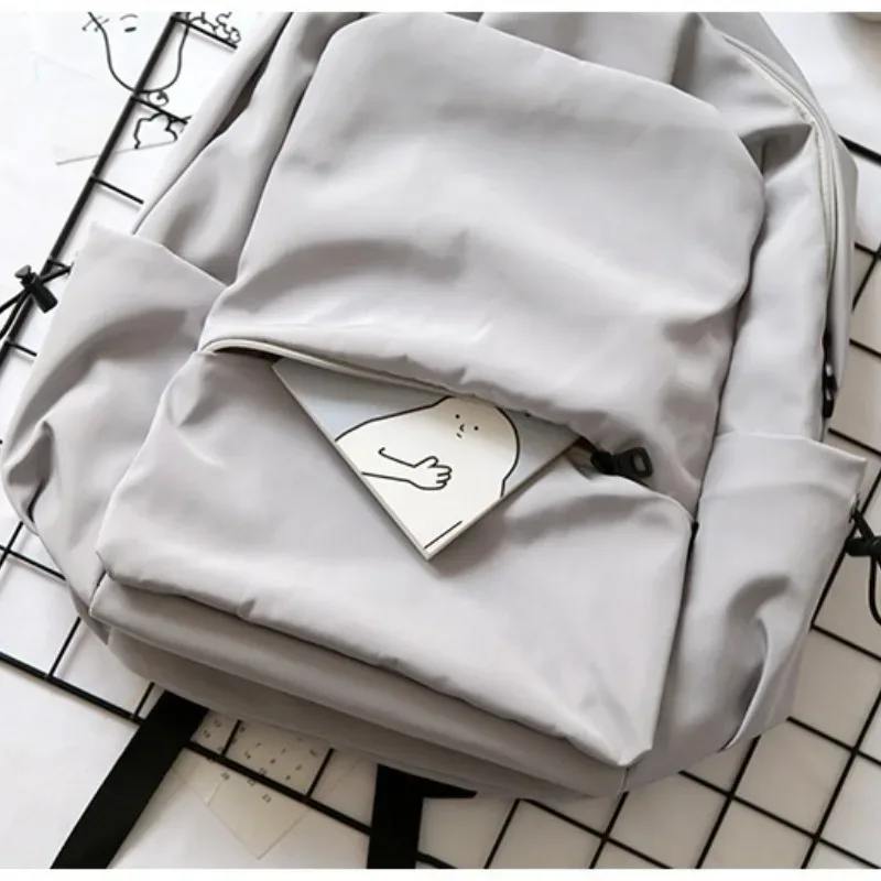 sac à bandoulière imperméable de grande capacité, couleur unie, en nylon, cent avec cartable pour étudiantes, sacs à dos de voyage