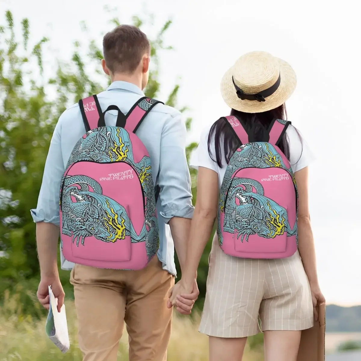 personnalisé t-twentys one p-pilots art classique sac à dos pour ordinateur portable hommes femmes sac à livres décontracté pour sac d'étudiant
