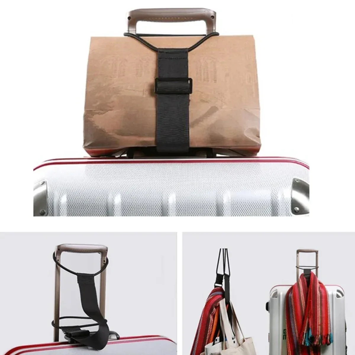 sangle de bagage réglable, sangle de connexion multicolore pour valise avec boucles élastiques pour sécuriser des sacs supplémentaires en voyage