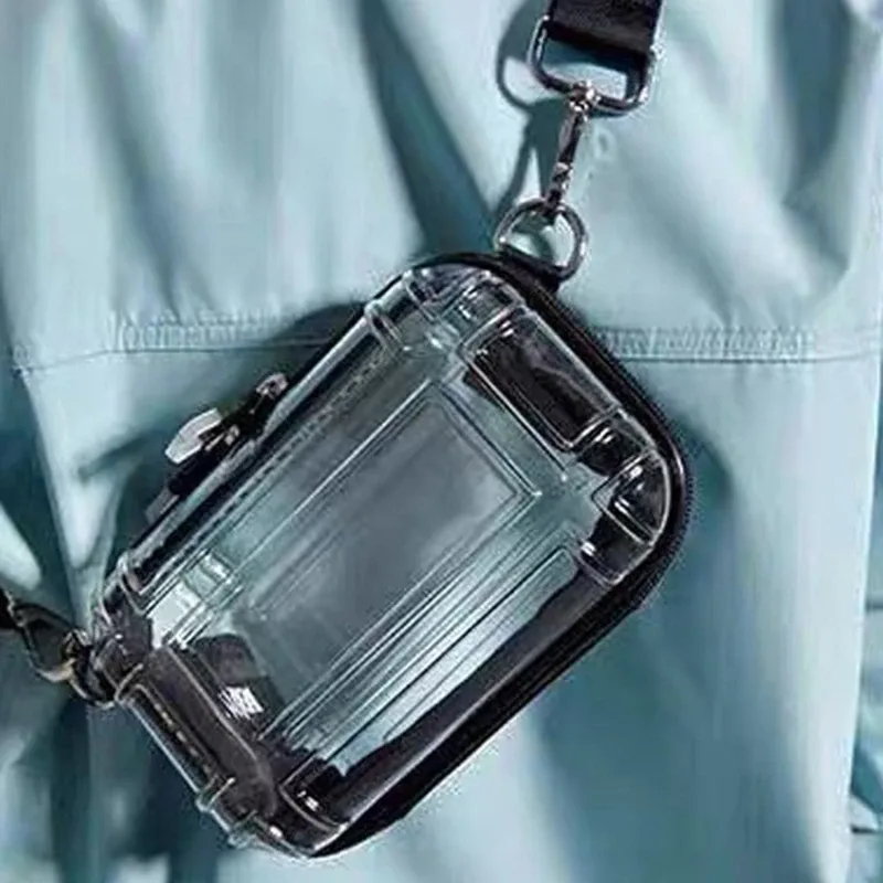 sac à bandoulière transparent pour femme, sac à cosmétiques, valise design, fermeture éclair, sacs de messager initiés, lavage, mini trousse de maquillage, nouveau