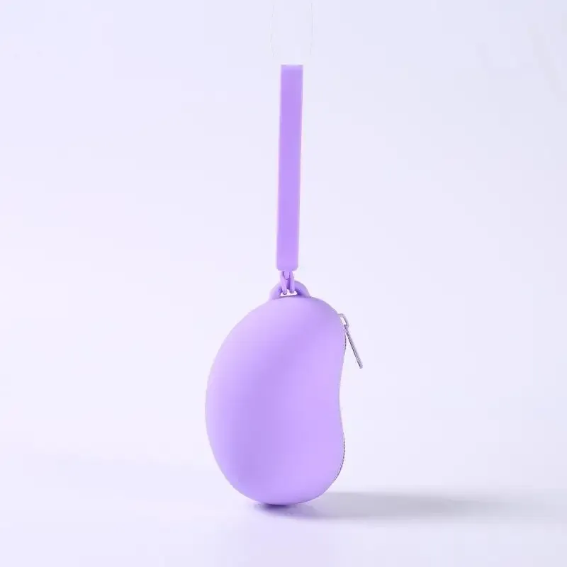 sac de rangement cosmétique en silicone bean, organisateur portable étanche pour écouteurs, câbles de données et porte-monnaie de voyage
