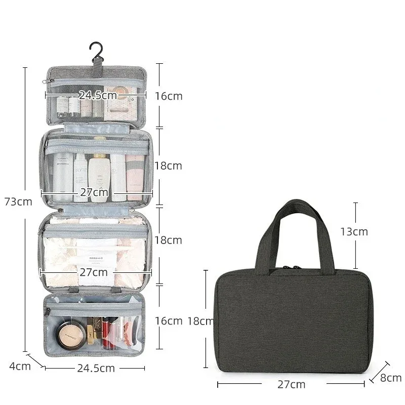 trousse de toilette pliable et étanche pour voyage, séparation sèche et humide, sac de rangement pour cosmétiques, sac à cosmétiques de grande capacité