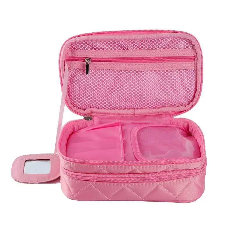 sac à cosmétiques pour femmes, sac de maquillage imperméable à double couche, organisateur d'accessoires de voyage, trousse de toilette multifonction de grande capacité