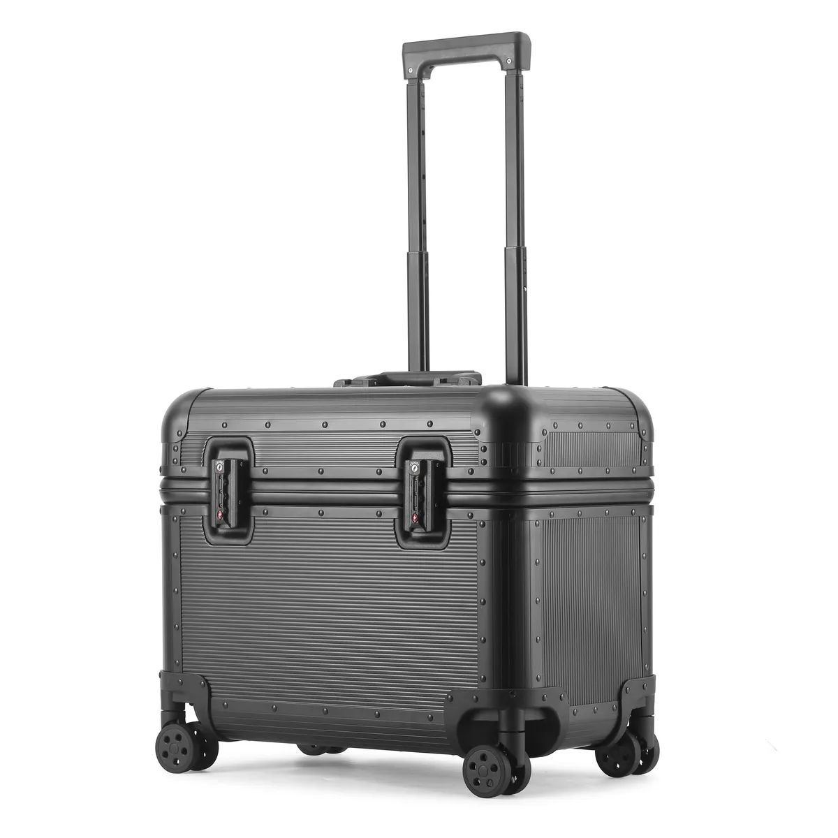 valise de pilote en polycarbonate à cadre en aluminium avec serrure tsa, étui pour équipement photographique, 4 roues pivotantes, bagage cabine.