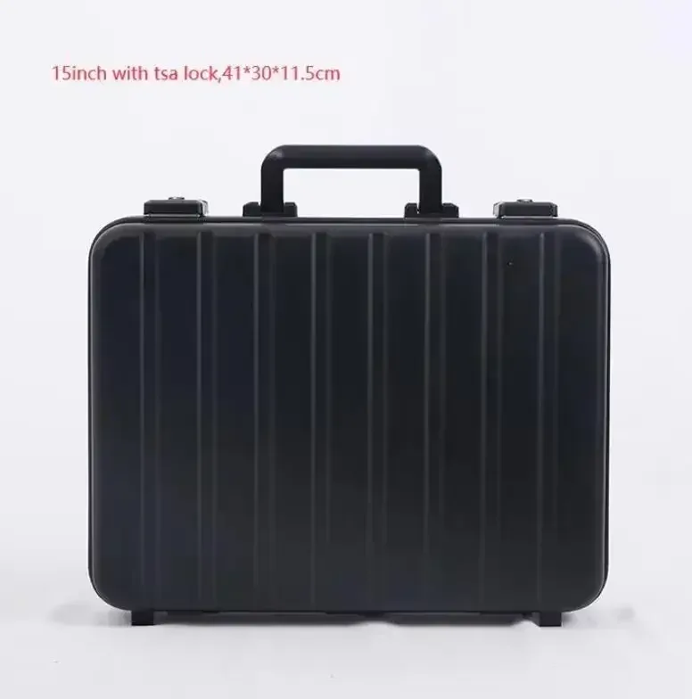 100% nouvelle mallette en aluminium boîte à outils étui pour ordinateur portable boîte d'affaires pour ordinateur portable avec serrure