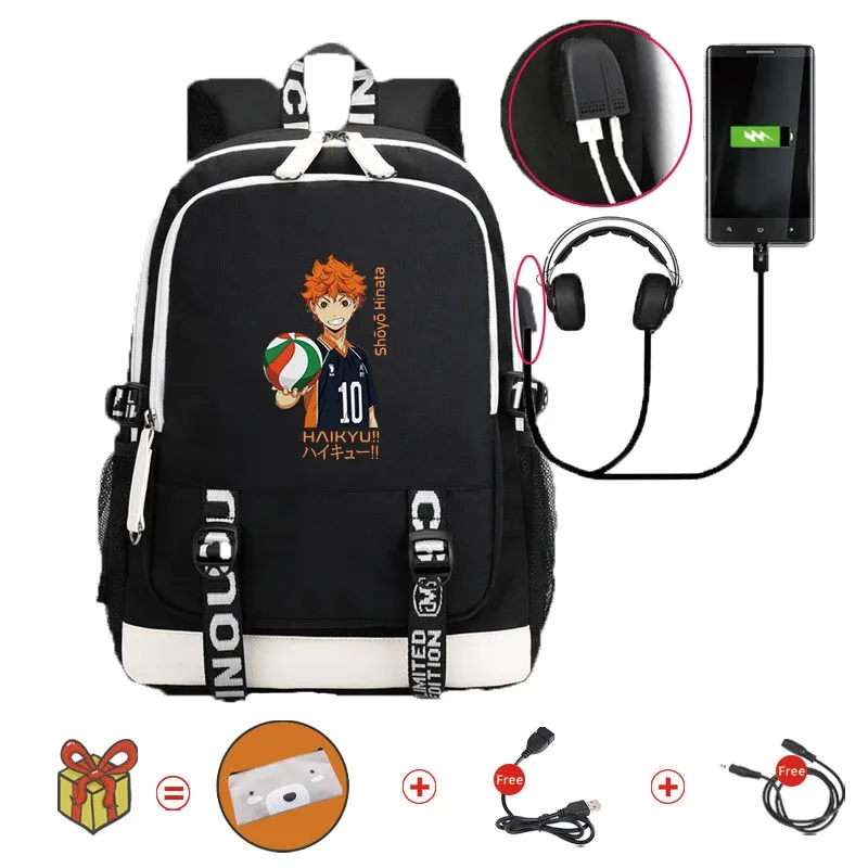 sac à dos anime volleyball junior pour adultes, cartable manga, sac pour ordinateur portable étanche, grande capacité pour voyager, 03 bookbags