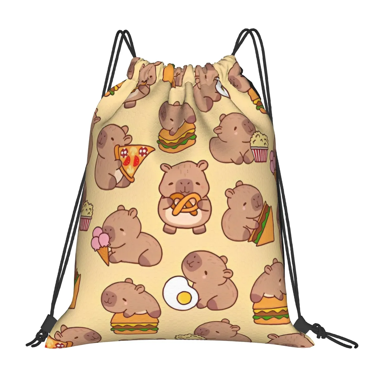 sac à dos à cordon de serrage capybara mignon, sac de sport résistant à l'eau, sac à cordon pour le yoga, 36 cm (largeur) x 43 cm (hauteur)