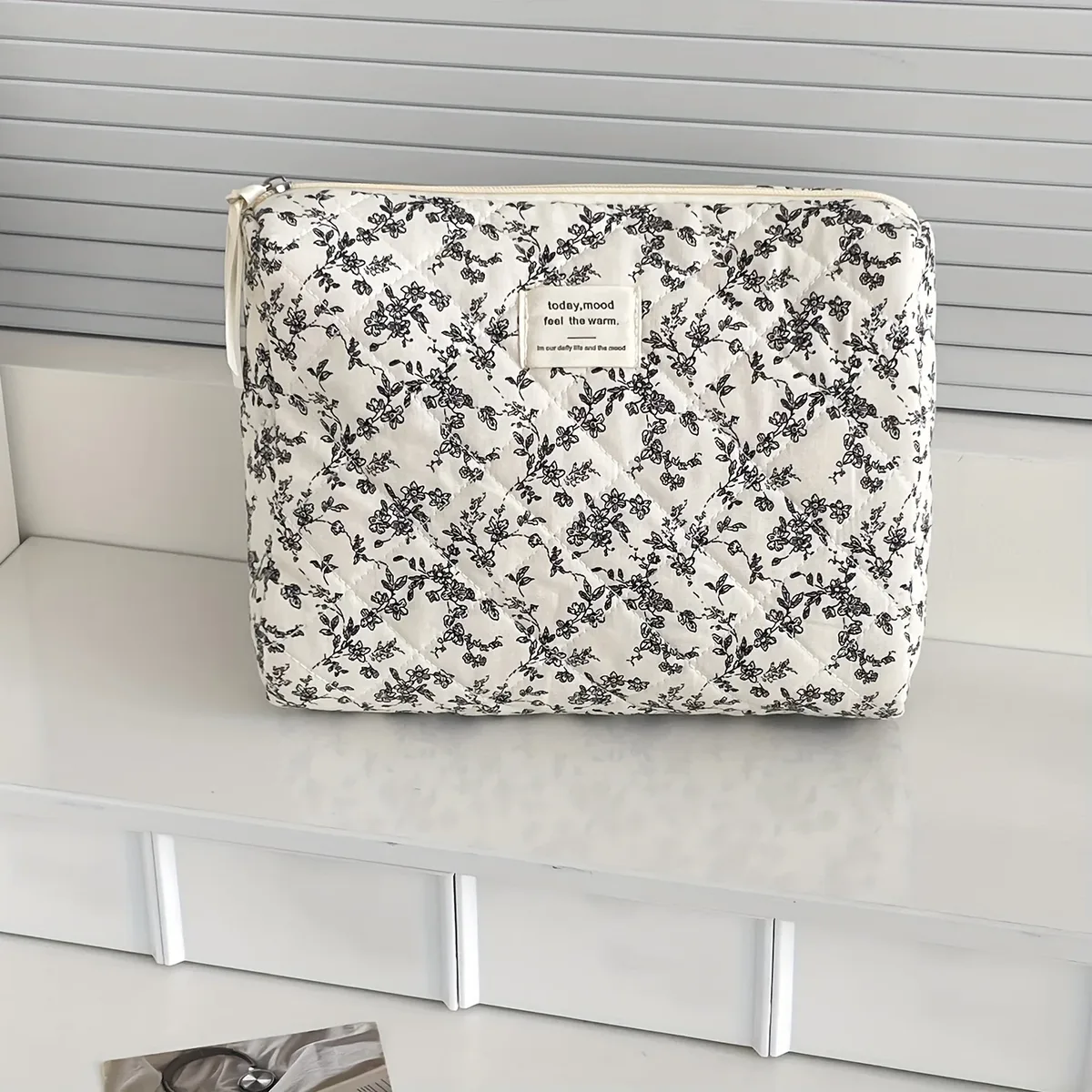 ensemble de 4 trousses de maquillage florales, pochette de rangement de voyage de grande capacité avec fermeture éclair, organisateur de toilette de voyage facile à nettoyer