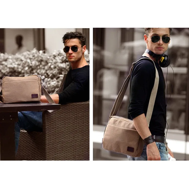 sac en toile vintage pour hommes, sac à bandoulière initié, multifonction décontracté, portefeuille messager de voyage, sac de voyage extérieur bolso, étuis à bombes