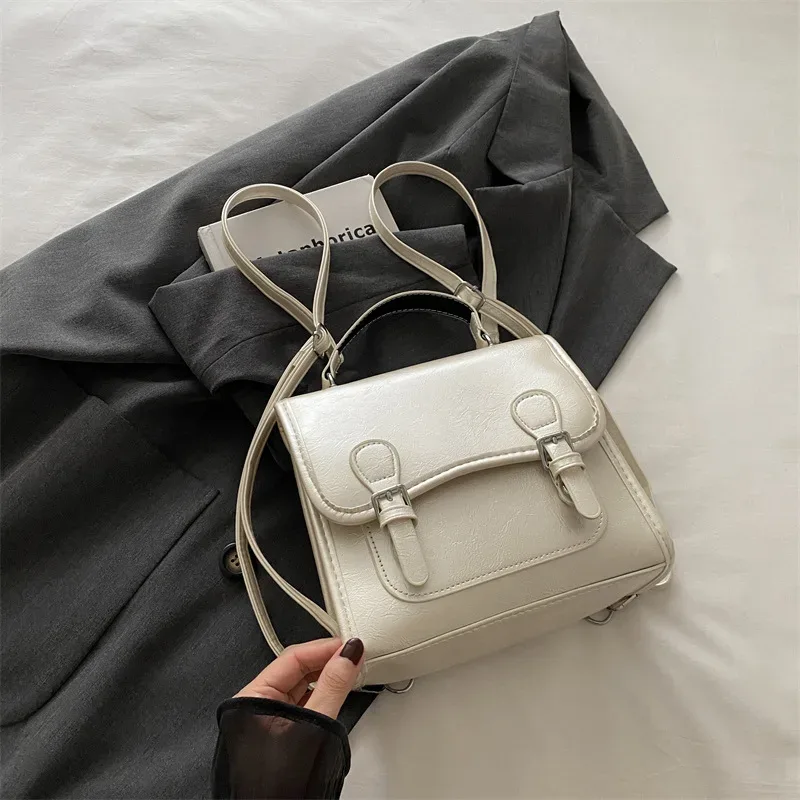 sac à dos en cuir pu souple pour femme, sac à main simple pour femme, sacs à main décontractés pour documents solides, sacs initiés pour dames, style collège, mode