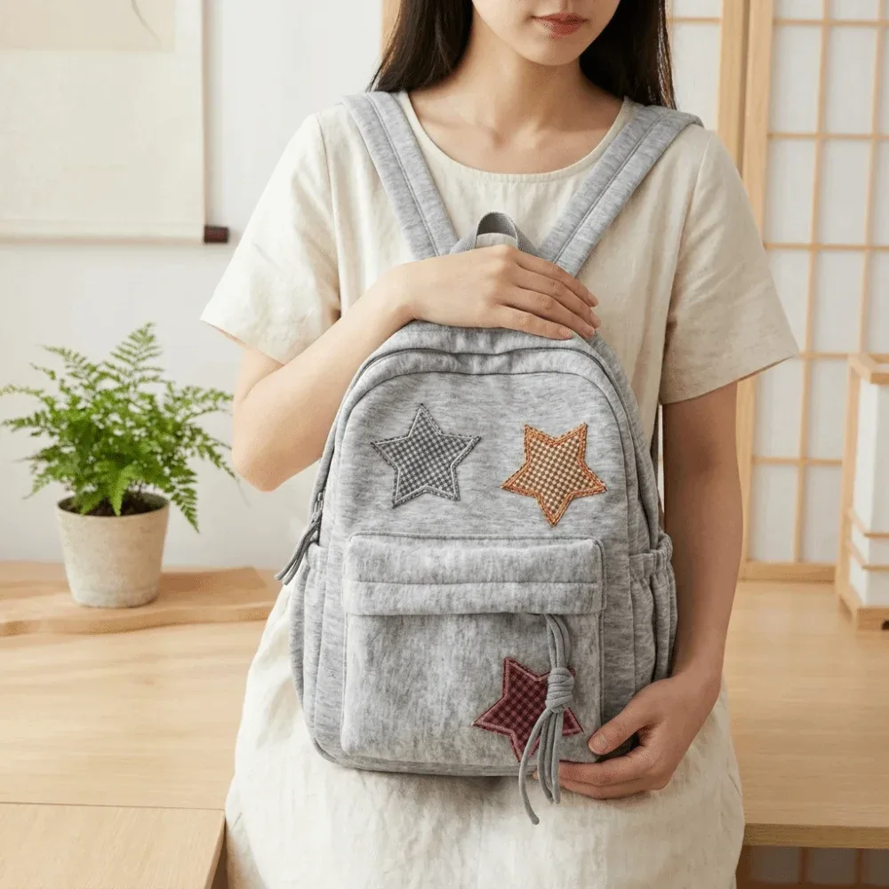 Sac à dos portable en velours côtelé, tissu doux, grande capacité, sac à dos scolaire multi-poches, sac de voyage à fermeture éclair, pour l'extérieur