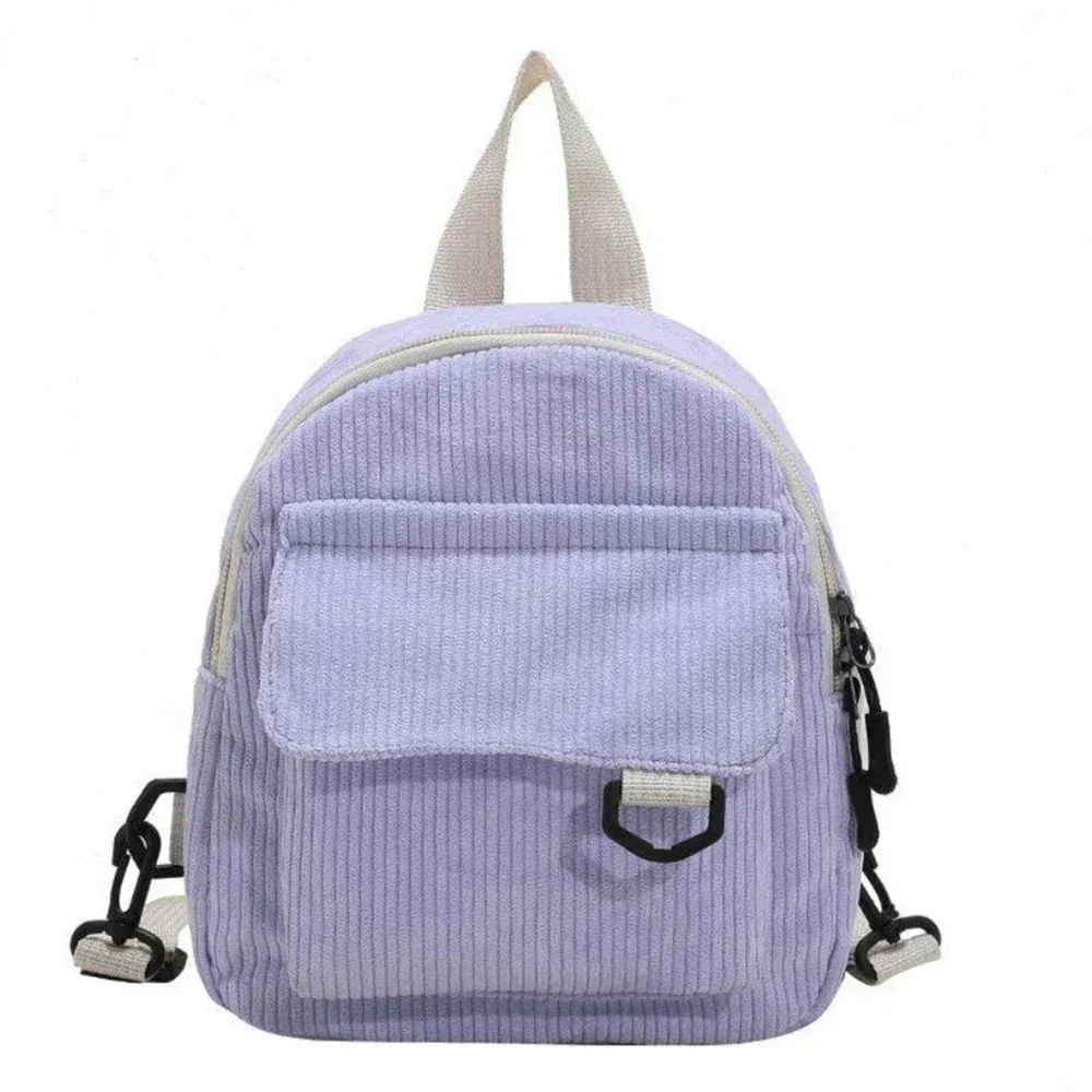 mini sac à dos en velours côtelé, sac de transport de maquillage populaire et mignon pour étudiant