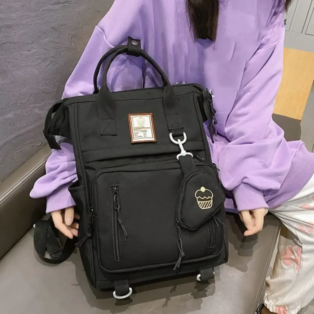 sac à dos portable pour ordinateur portable, sac à dos en nylon de style coréen, sac d'école pour collège, gra