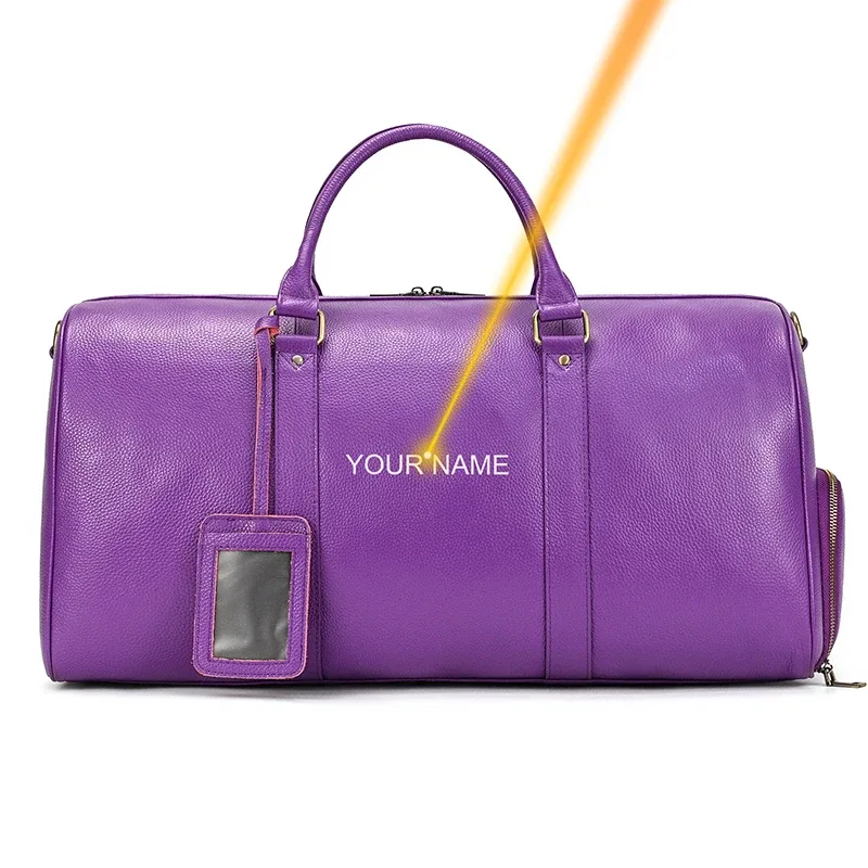 sac de voyage en cuir véritable de grande capacité pour hommes et femmes, en cuir de vache noir souple, polochon de voyage décontracté, grand sac à bandoulière pour week-end