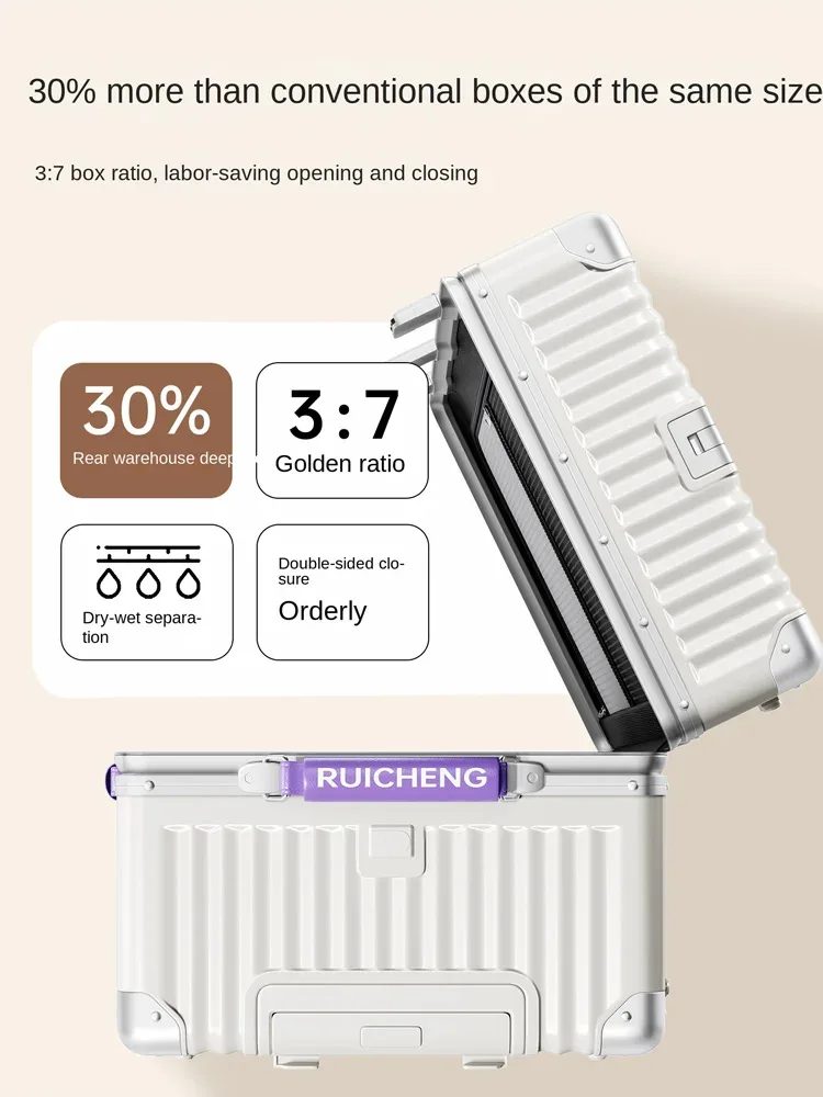 nouvelle version améliorée 3:7 valise grande capacité 28/30/32 pouces avec cadre en aluminium renforcé, valise de voyage en pc, valise à roulettes multifonctionnelle