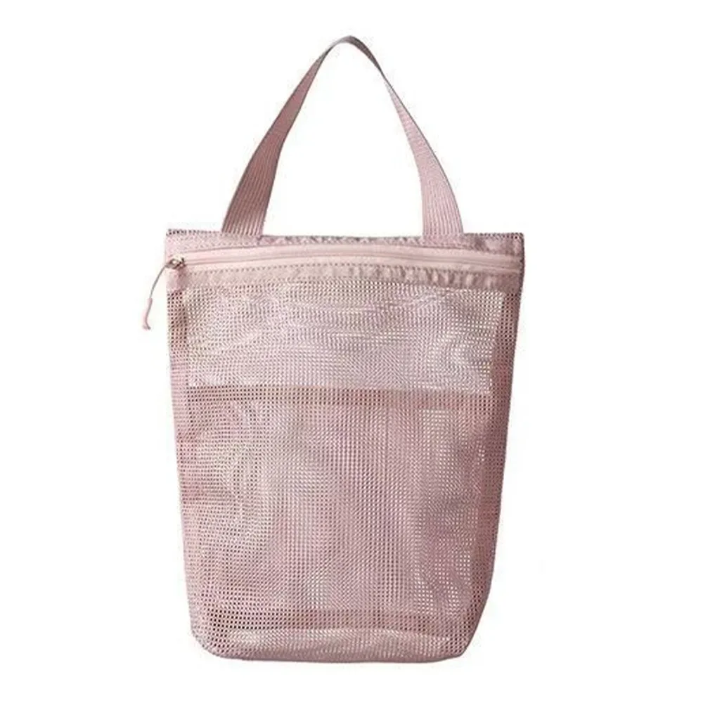 trousse de toilette portable décontractée 26x23cm avec fermeture éclair, sac cosmétique à main, pochette de rangement en maille pour voyages d'affaires et déplacements