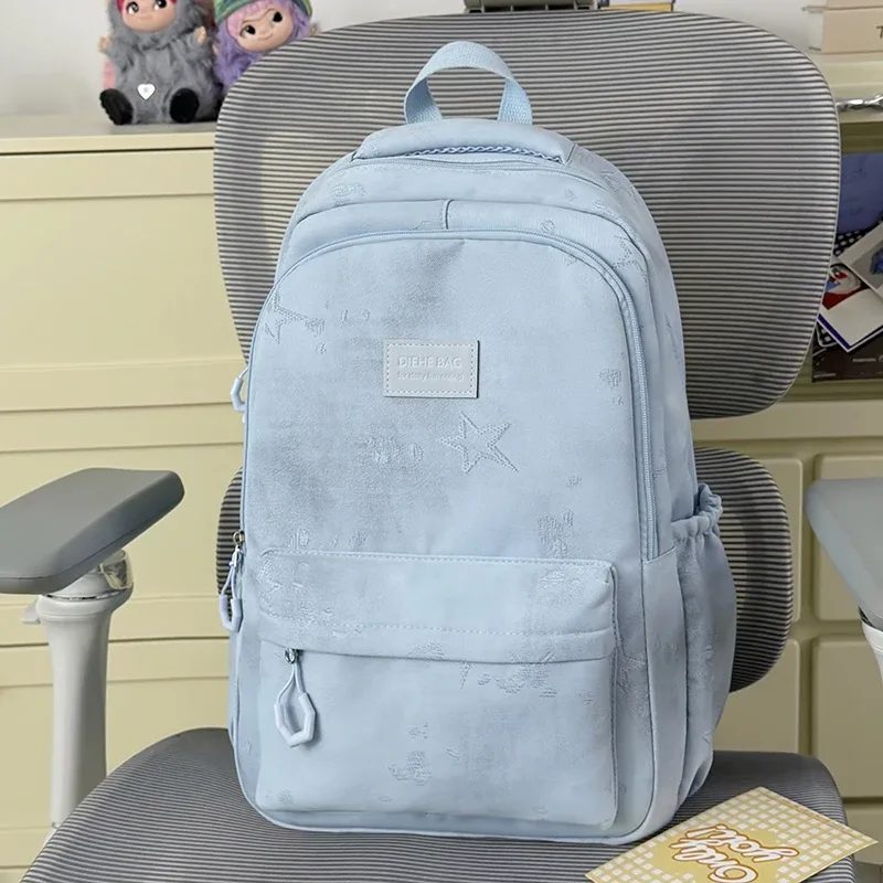 sac à dos de grande capacité pour femmes, multi-poches, sac de voyage décontracté pour femmes, cartable imprimé étoile pour adolescentes, sac à livres
