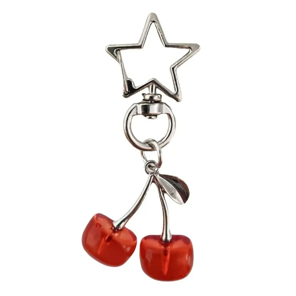 nouveau porte-clés cerise en résine, simulation de fruit, créatif, accessoire de bijouterie diy, décoration suspendue pour sac à dos