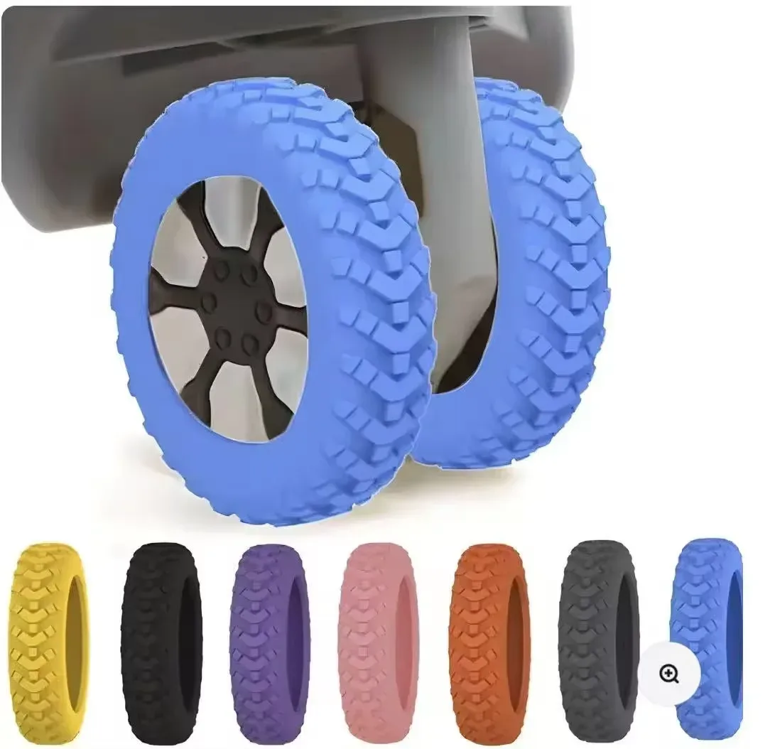 Ensemble de protection universel pour roulettes de valise, 8 pièces, en silicone, anti-bruit, pour un roulement silencieux et une absorption des chocs