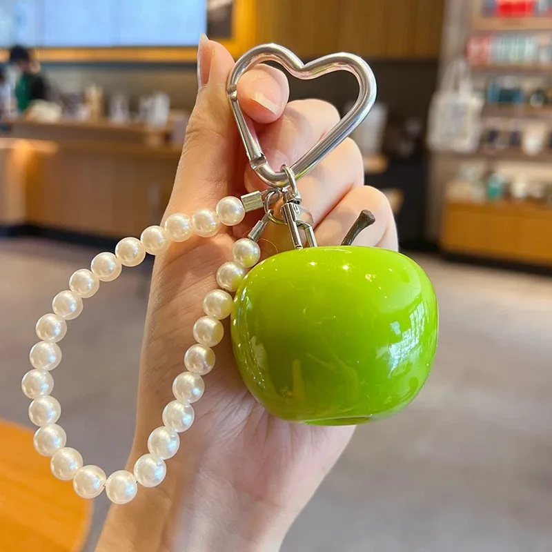 porte-clés pomme en résine, pendentif mignon pour sac, breloque pour clés de voiture, décoration créative pour sac à main et sac à dos, mini ornement, cadeau