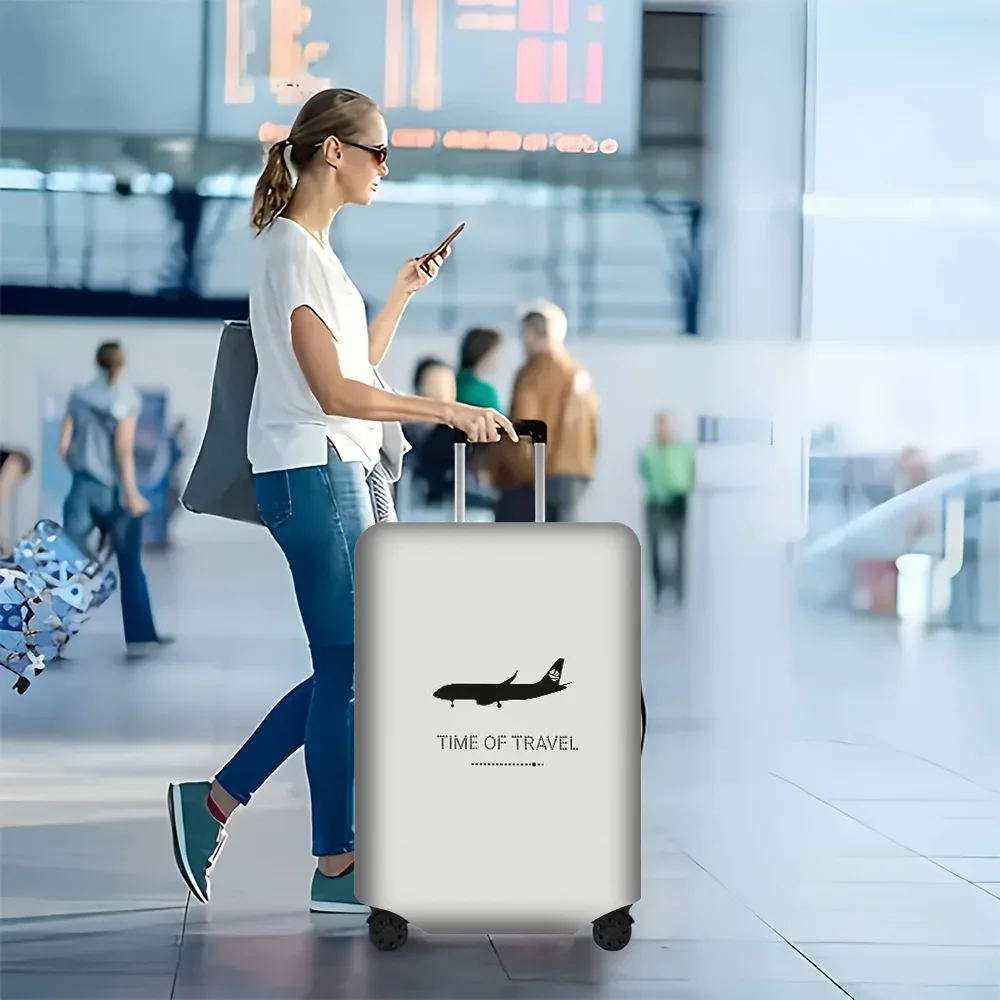 1 housse de bagage minimaliste à imprimé avion pour bagages de 18 à 32 pouces ; accessoires de voyage anti-poussière et élastiques pour une protection efficace